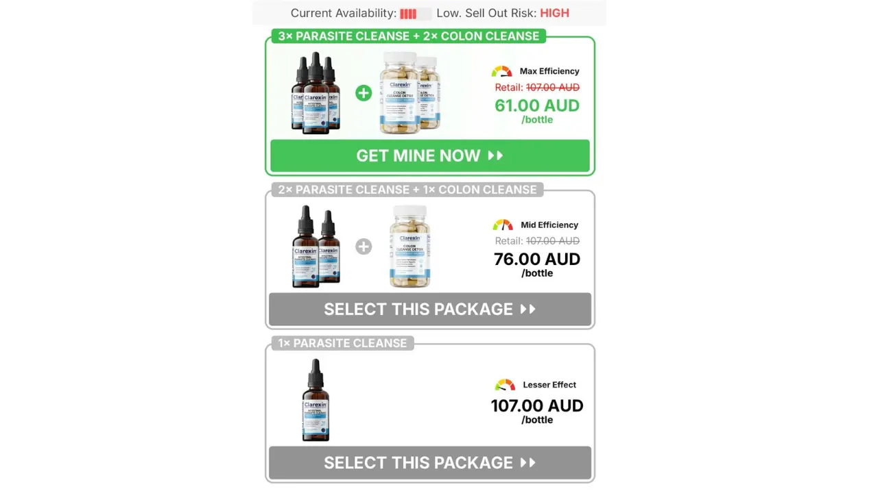 Clarexin Intestinal Parasite Cleanse Drops Pricing